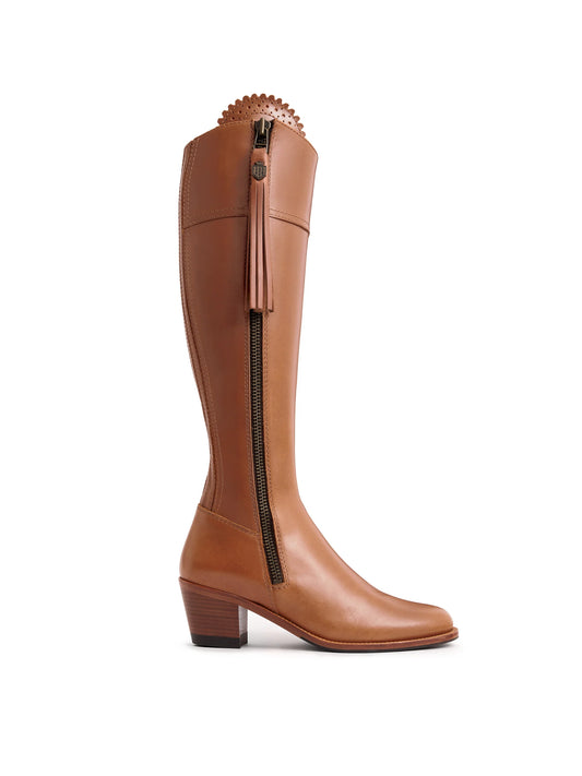 'Regina' Heel Tan Leather