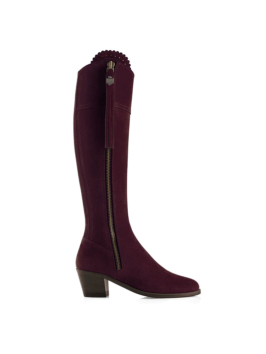 'Regina' Heeled Plum Suede