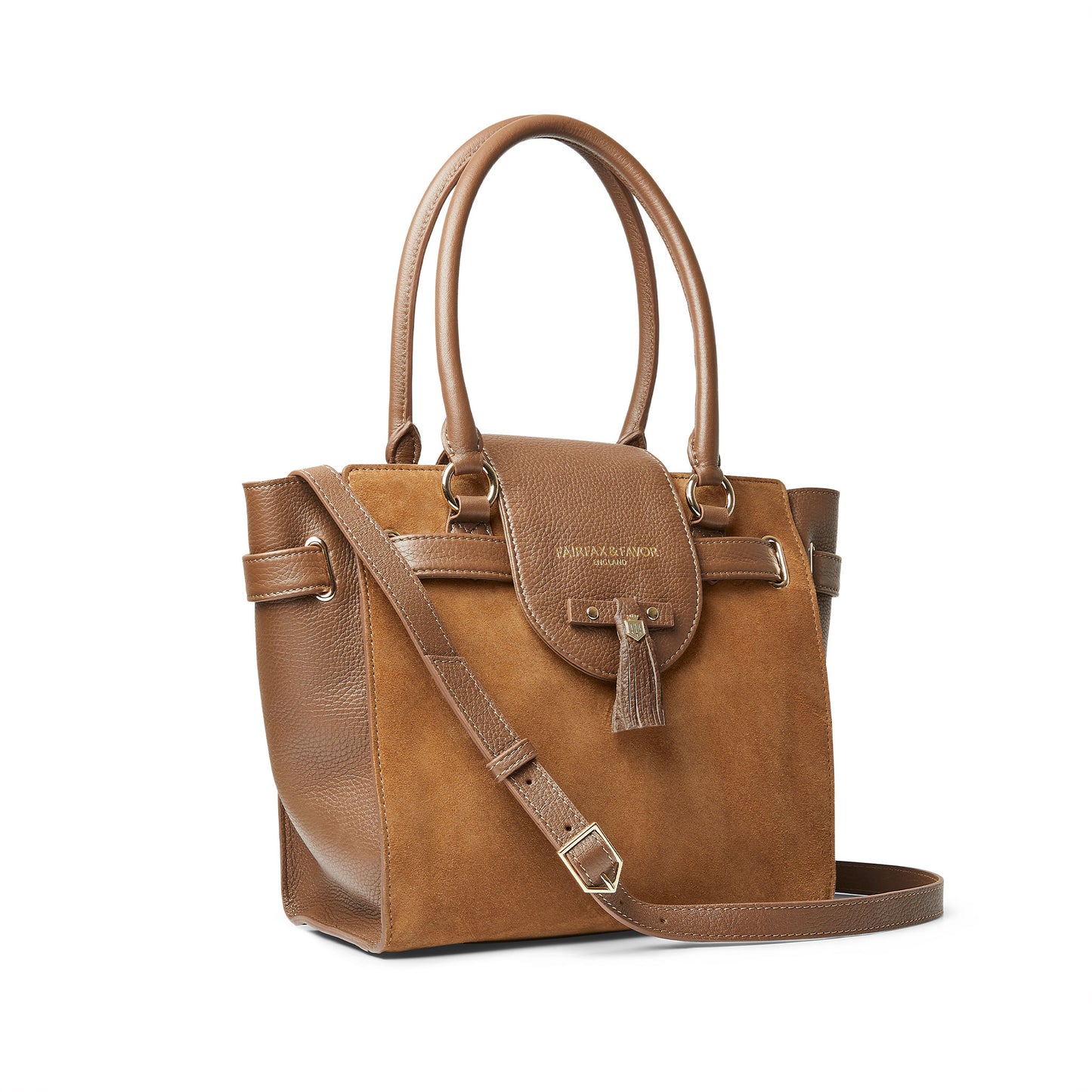 'Windsor Tote' Tan Suede & Leather