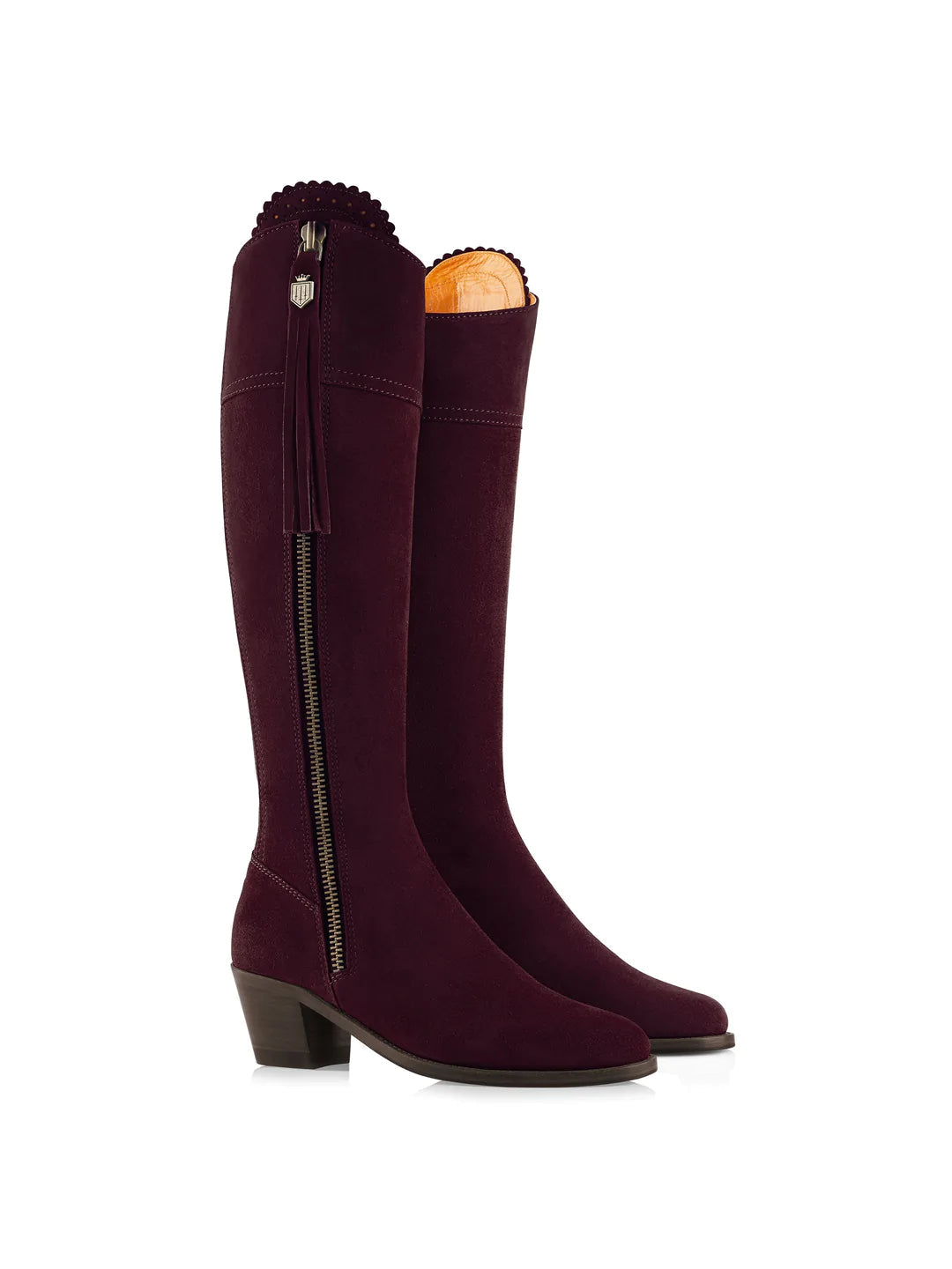 'Regina' Heeled Plum Suede Sporting Fit