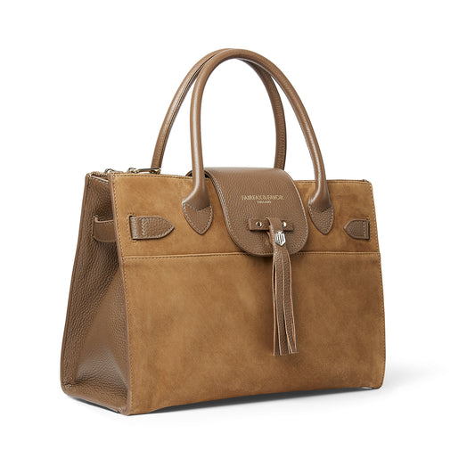 'Windsor Work Bag' Tan Suede