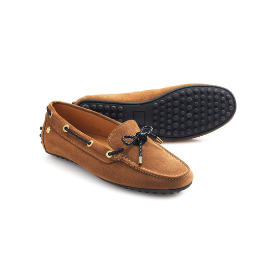 'Henley' Tan & Navy Suede