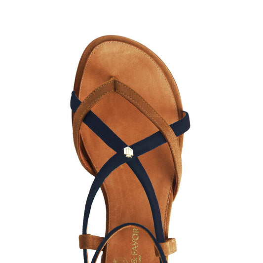 Brancaster Tan & Navy Sandal