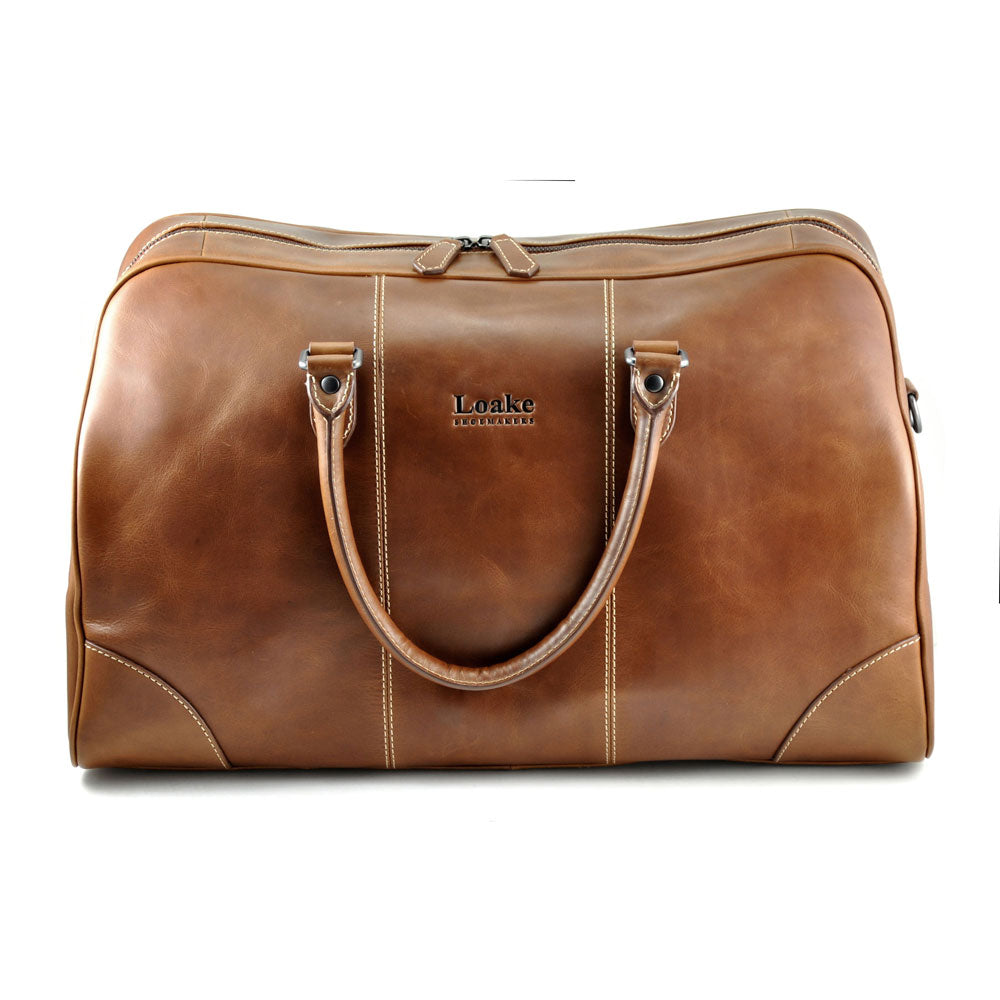 'Burghley' Overnight Bag Dark Brown Waxy Leather