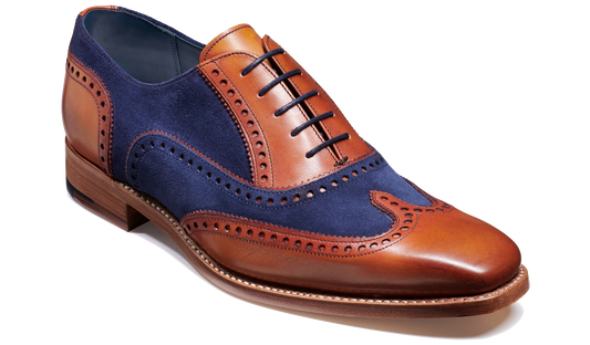 'Spencer' Antique Rosewood & Navy Suede