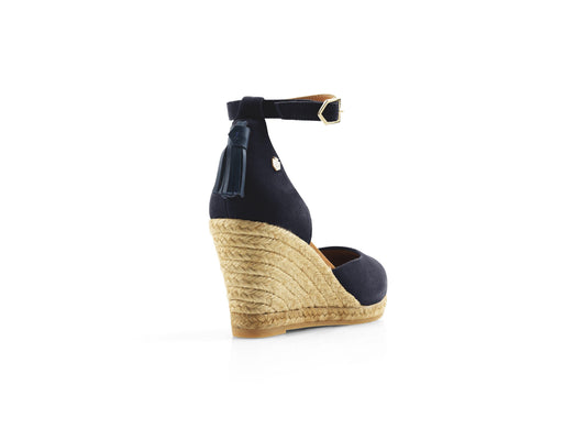 'Monaco' Wedge Navy Suede