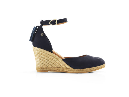 'Monaco' Wedge Navy Suede