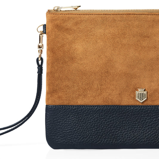 Highbury Tan Suede & Navy Leather