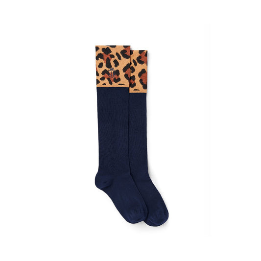 Signature Knee High Socks Navy &  Jaguar