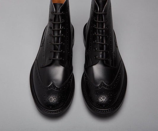 'Stow' Black Calf Leather