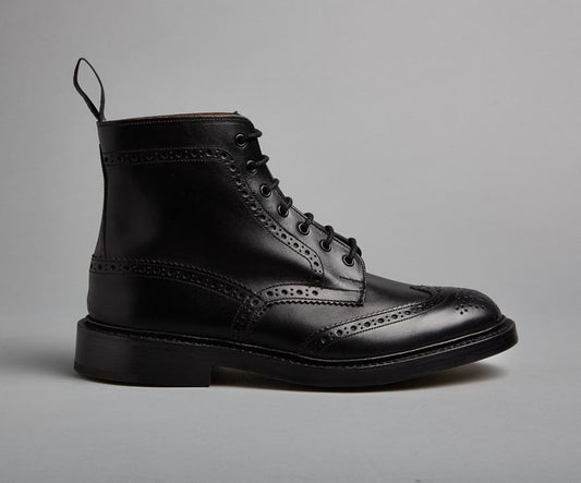 'Stow' Black Calf Leather