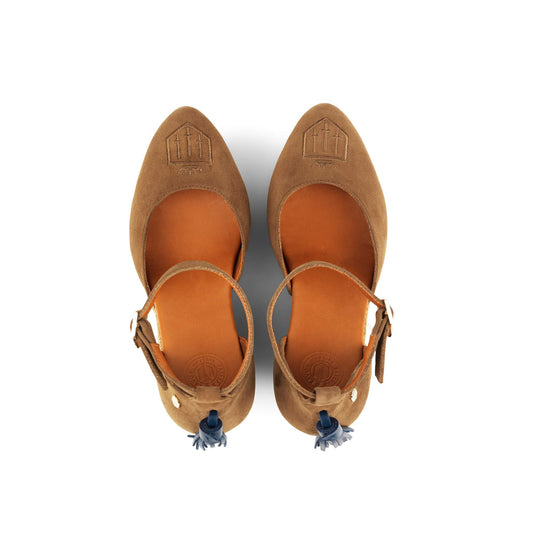 'Monaco' Wedge Tan Suede